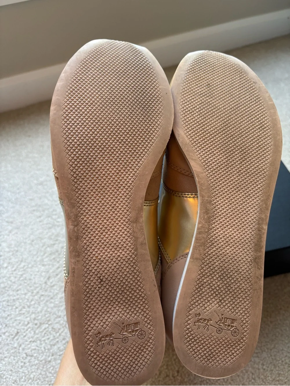 Coach Women's Blush Leather & Suede Runner with Gold Accent